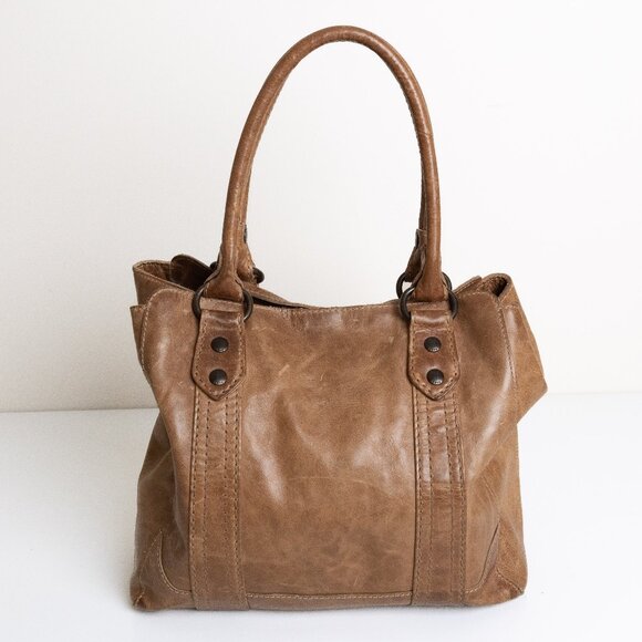 Frye Handbags - FRYE Leather Tote Handbag Melissa Light Brown Beige